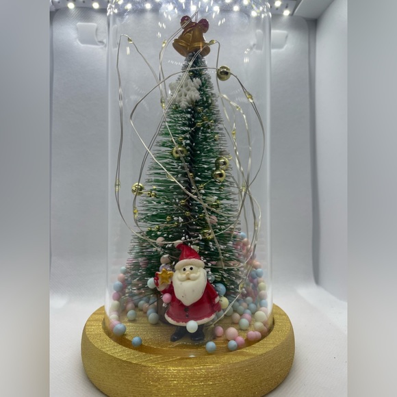 Christmas Tree Globe Lighted Battery Operated 8 Inch Holiday Santa Snowballs - Picture 4 of 17